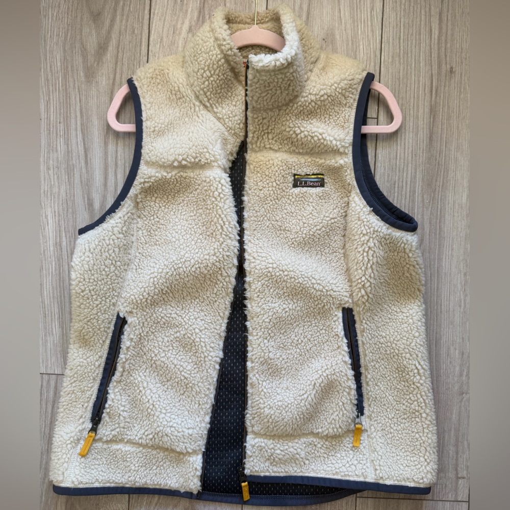 L.L. Bean Blue Denim Jacket with Cream Fleece